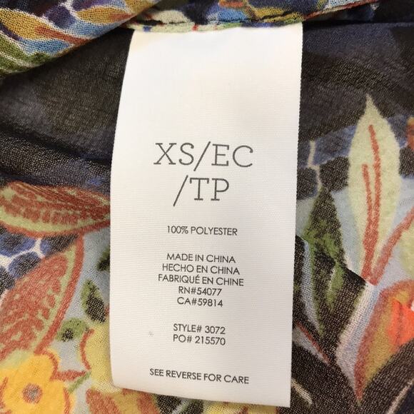 CAbi 3072 Amour Semi Sheer Blouse Floral XS 0-2 Corporate Work Office Coquette - Picture 7 of 7